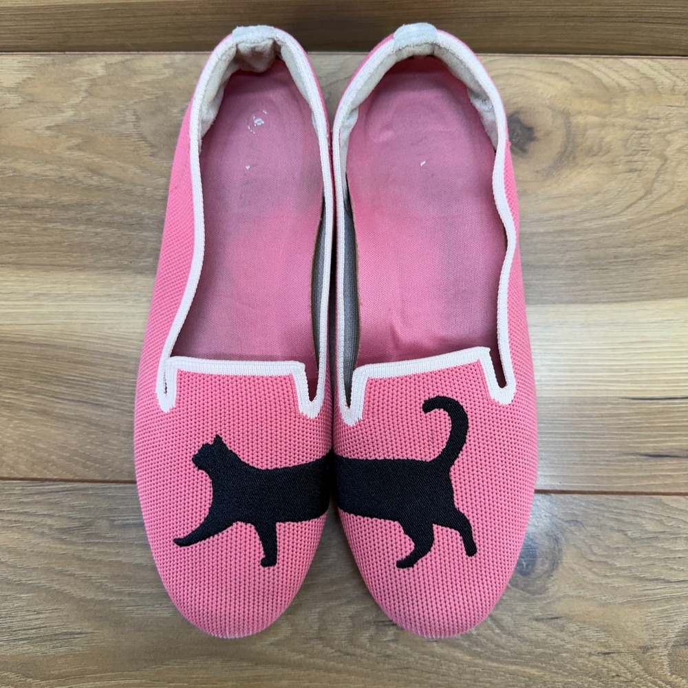 Vivaia Loafer Cat Flats Womens 6.5 EU 37.5 Pink Slip On Light Weight Walk Casual